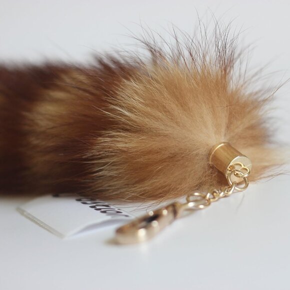 ⚡Brown with Black Strip Real Fox Tail Fur Clasp Fashion Charm Cosplay Toy - Picture 5 of 6